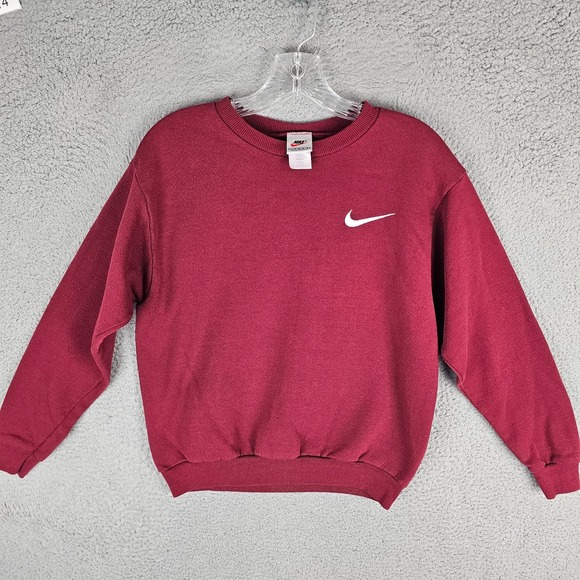 Nike Other - Nike Sweatshirt Boys Large Red Fleece Lined Swoosh Logo Vintage Made in USA